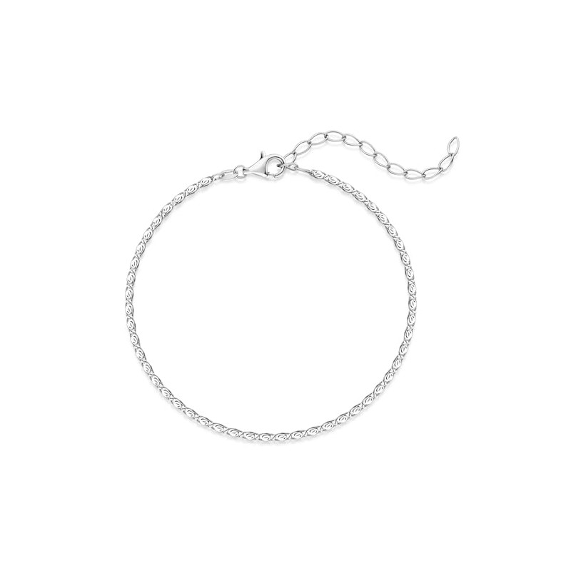 Materia SA-25 Women's Men's Bracelet 925 Silver - S Curb