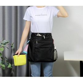 Bafelia Waterproof Cleaning Apron with 8 Pockets, Housekeeping Uniform Supplies, 4Pcs Lightweight and Durable Caddy Costume Work Apron (4, Black)