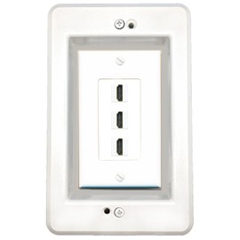 RiteAV in-Wall Cable Management Kit Recessed Outlet 3 HDMI Wall Plate