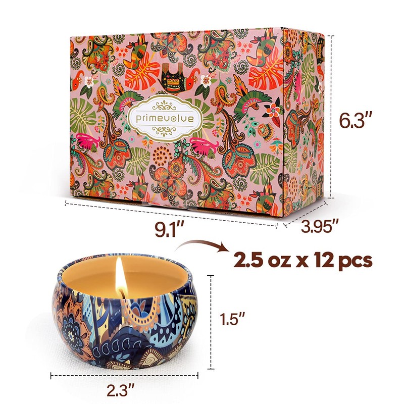 Christmas Gift Sets, Primevolve Scented Candles of 12 Bulk Home