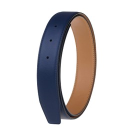 Reversible H Microfiber Leather Belts Replacement Belt Strap Without Buckle 32mm Wide Brown Blue Waist 32inch