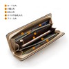 FOXLOVER Women's Long Wallet, Trifold, Cow Split Leather, Coin Purse,