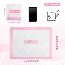 Cabaubl 100 Pack Disposable Changing Pads, 13 x18 in Baby Incontinence Changing Pads,Super Absorbent Disposable Underpads,Waterproof Leak-Proof Breathable Underpads