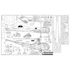 Unbranded Model Airplane Plans (FF): SIKORSKY R-6 HELICOPTER 21¼" Rotor Span Balsa Model