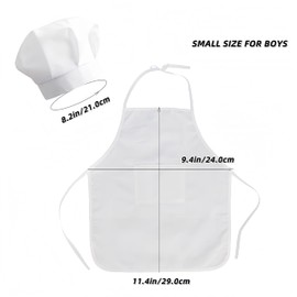 SICAILU Newborn Baby Chef Costume Photography Photos Prop Hat + Apron Outfit for Boys 5-12 Months White Chef Hat Apron Set Studio Little Chef Costume Infant Toddler Cosplay Party Costumes (White, S)