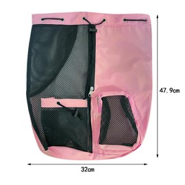 GZSYWZ Swimming Bag Mesh Drawstring Rucksack Pink Sports Bag Waterproof with Wet and Dry Compartments Adjustable Straps Swimming Fitness Workout Essentials for Men and Women