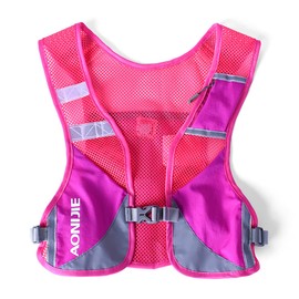 Ultralight Reflective Hydration Backpack Hydration Vest Marathon Running Backpack for Men and Women (Rose)