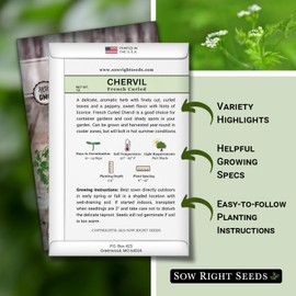 Sow Right Seeds - French Curled Chervil Seeds for Planting - Non-GMO Heirloom Packet with Instructions to Plant & Grow an Outdoor or Indoor Herb Garden - Fine French Parsley - Medicinal & Culinary (1)