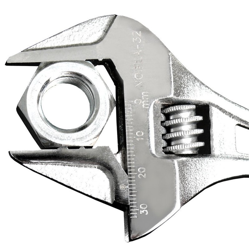 FUJIYA Tools, FLS-53G-F, Short Adjustable Wrench with Grip