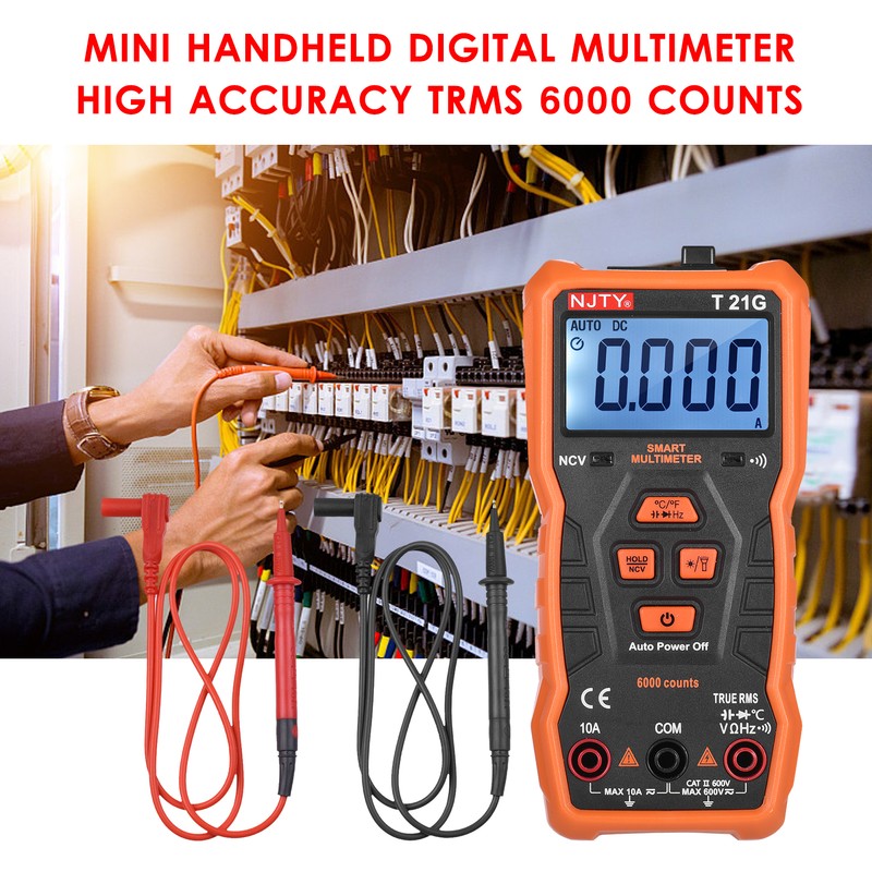 NJTY T21G Mini Smart Multimeter 6000 Counts True RMS Universal