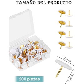 Tuvwxyza Tachuelas, Chinchetas, Pizarrón De Corcho, para Suelos De Corcho, Carteles, Tejidos, Espumas, Mapas, Dibujos, Paneles De Mensajes, Tablones De Anuncios y Otros Materiales(200 Piezas)