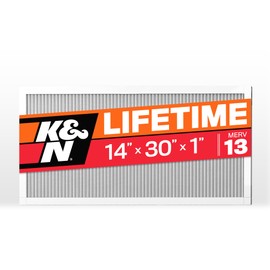 K&N 14X30X1 HVAC Furnace Air Filter, Lasts a Lifetime, Washable, Merv 13, the Last HVAC Filter You Will Ever Buy, Breathe Safely at Home or in the Office, HVC-13-11430