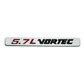 Pair Set 5.7L Vortec Hood Emblems Engine 3D Badge 3D Nameplate Replacement for 5.7L (Chrome Red)