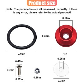 ZIMISI Car Bumper Quick Release Kit, Front Rear Bumper Holders for Cars, Car Trunk Bend Fenders Fasteners with 4 Stainless Steel Screws Kit, 4 Quick Release Tabs, 2 O-Rings (Red)