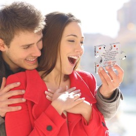 VELENTI Valentines Day Gifts - I Love You Gifts for Him, Her - Acrylic Puzzle Printed Me
