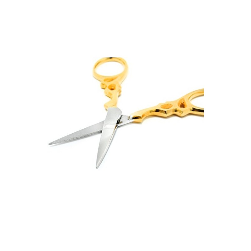 Stainless steel nail and cuticle scissors with golden handle