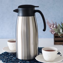 Atlas AVTP-2500SV2P Tabletop Pot, Thermal Pot, 0.7 gal (2.5 L), 2.5 L; Set of 2, Ultra Lightweight, Hot and Cold Insulated, Vacuum Insulated, Compact, Stainless Steel, Easy to Pour, Energy Saving,