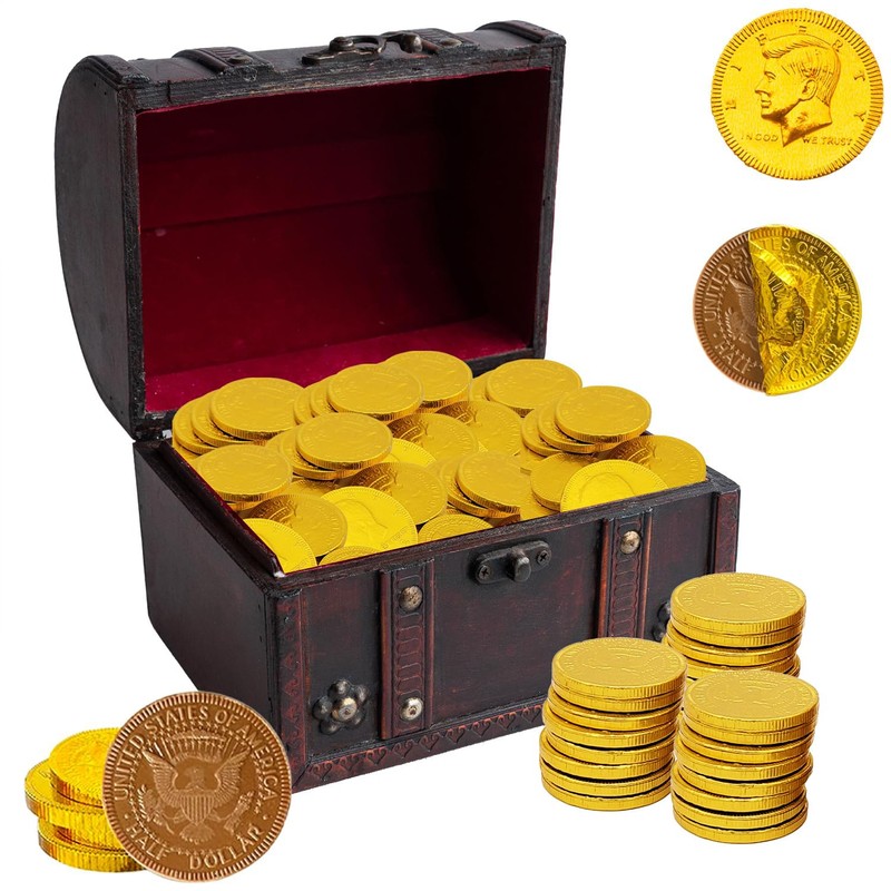 Gold Half-Dollar Milk Chocolate Coins Gelt, Made with Premium Belgian