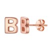 Letter Initial B Earrings Ear Studs Cute Pink Sterling Silver
