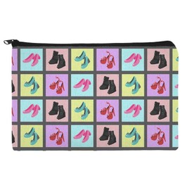 Cute Shoes Pattern Heels Boots Wedges Maryjanes Set Makeup Cosmetic Bag Organizer Pouch