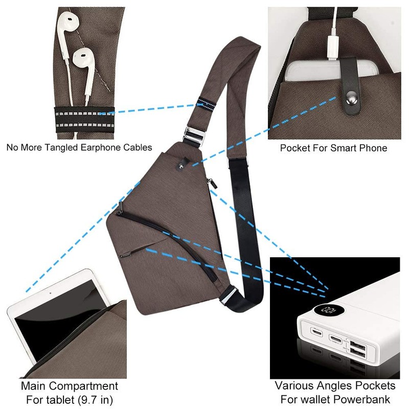 OSOCE Anti-Theft Waterproof Shoulder Backpack Sling Chest Crossbody Bag Cover