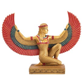lachineuse - Winged Isis Statuette 21 cm - Red & Golden Goddess Isis Statue - Interior Decoration Ancient Egypt - Egyptian Decorative Object - Original Gift Idea, Gold