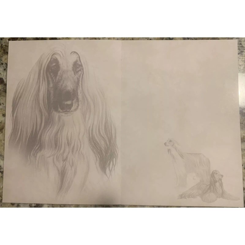 Eco-Friendly Afghan Hound Dog Blank Art Folded Greeting Card Stationery
