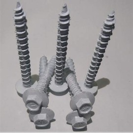 Shorpioen 100-Pack 1/4 x 1-3/4" Hex Flanged Concrete Screw White No Drill Bit BC-1428CNHFW