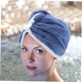 OHPHCALL 2pcs Ultra Absorbent Hair Drying Turban Towels for Women Fast Drying Microfiber Head Wraps for Wet Hair and Curly Styles Lightweight and Easy to Use Blue and Purple Colors