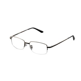 De Ding Metal Half Rim Bifocal Reading Glasses (silver, 3 x)