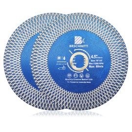 Diamond Porcelain Tile Saw Blade - BRSCHNITT 2pcs 4.5" Super Thin Diamond Cutting Grinding Disc with X Teeth Arbor 7/8“-5/8“ for Ceramic Tiles,Granite,Marble Angle Grinder Circle Saw Blade