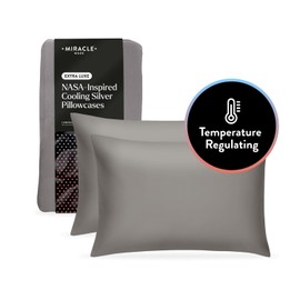 Miracle Made Extra Luxe Cool-to-The-Touch Pillowcase Set, 2-Piece – Soft, Breathable, Silver-Treated Cotton Covers – King/Cali King Size, Sand