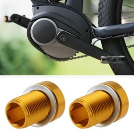 ECSiNG 2pcs Golden Electric Bicycle Axle Crank M15 Bolt Aluminum Alloy Compatible with Bosch E-Bike CX 7075