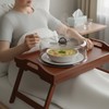 Tall Microwave Tempered Borosilicate Glass Plate Cover with Black Easy-Grip