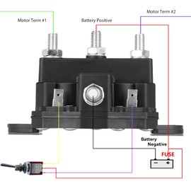 Youxmoto Reversing Solenoid Switch/Relay Winch Motor, 12V 6 Terminal Reverse Polarity Solenoid DC Contactor, Replace for 24450 214-1211A11 214-1231-A11 2141211A1106 214-1211A11-06