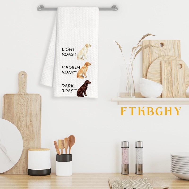 Funny Labrador Kitchen Towels, Labrador Retriever Gifts, Coffee and Dog