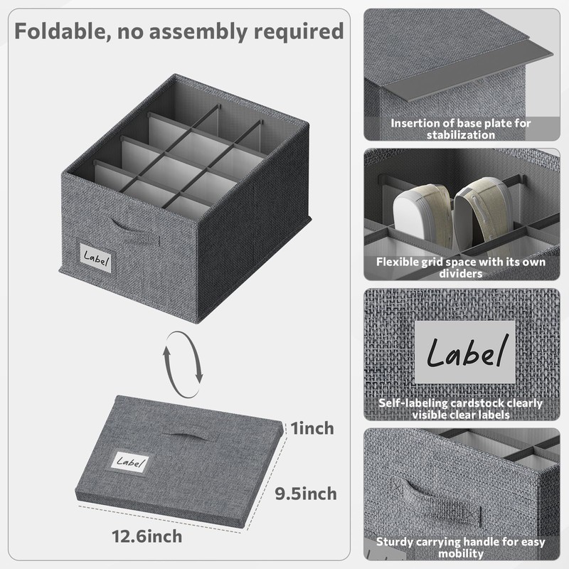 FHSQX 2 Pack Shoe Organizer for Closet,Fits up to 24