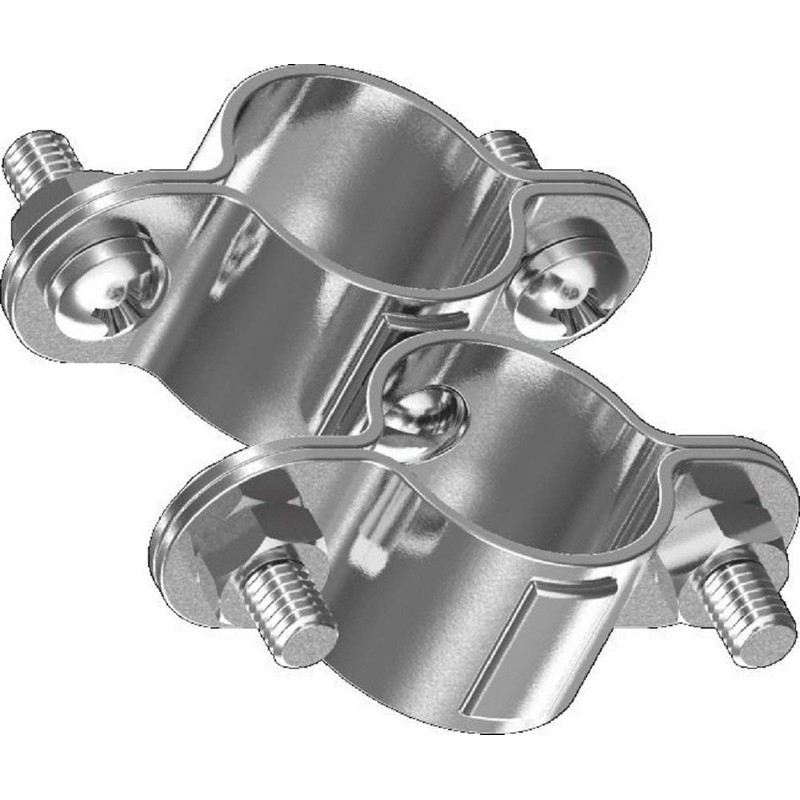 Clip Double Clip Pipe Clamp Flexible Stainless Steel 25 mm