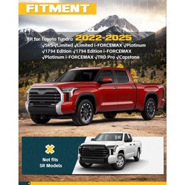 Trumgeta 4PCS Upgraded Truck Mud Flaps Fit for Toyota Tundra 2022-2025 2026 Adjustable Splash Guards Mudflaps for Pickup Trucks (Not fit for SR Models)