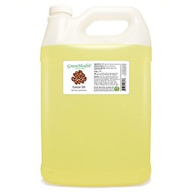 GreenHealth Castor Oil – 1 Gallon Plastic Jug w/Cap – 100% Pure Carrier Oil – for Eyelashes, Eyebrows, Hair, Skin, & Nails