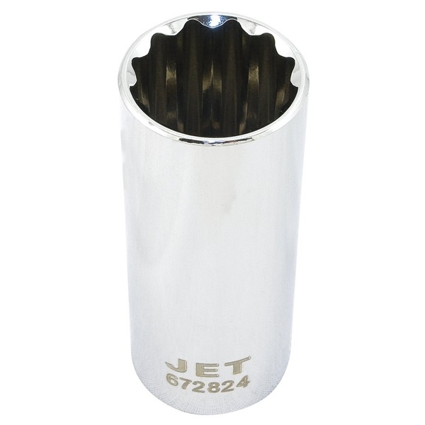 JET 672819-1/2-Inch Drive, 19mm, Deep, 12 Point, Metric Chrome Socket