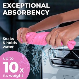 Premium 2pk +1 Free Shammy Cloth for Car Drying - 26"x17" - Super Absorbent Chamois Towel - Scratch-Free, Reusable & Soft Wash Cloth - Car Drying Towels