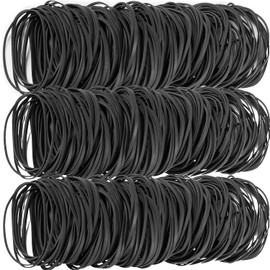 AMUU Rubber Bands, Rubber Bands, Rubber Bands, Rubber Bands, Inner Diameter 55mm, 90mm Folding Diameter, Office, School, Home, Strong Elastic Band Loop, Office Supplies(Black)