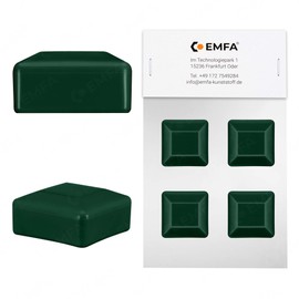 EMFA Fence Post Cap 70 x 70 mm Pack of 4 Green Post Caps Square Fence Post Caps Fence Cover Plastic Lid Fence Caps 7 x 7 cm