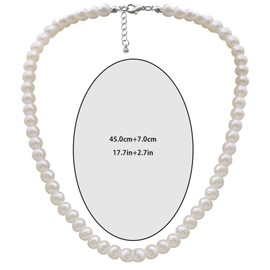 Holibanna Round Imitation Pearl Necklace Wedding Pearl Necklace for Brides (White)