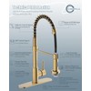 Casavilla LED Kitchen Faucet, Brushed Gold Kitchen Faucet with Soap