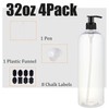BPFY 4 Pack 32oz Shampoo and Conditioner Dispenser Bottles with