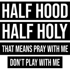 SEC Apparel Half Hood Half Holy Iron On Patches Decals Transfers Applique Letters for t Shirts Fabric Clothing | Funny