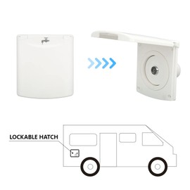 Aramox Fresh Water Inlet Filler with 2 Keys Lockable Waterproof Fill Hatch Inlet Filter Water Filling Port for RV Boat Trailer