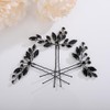 Teyglen 3pcs Black Rhinestone Hair Pins Set - Handmade Crystal